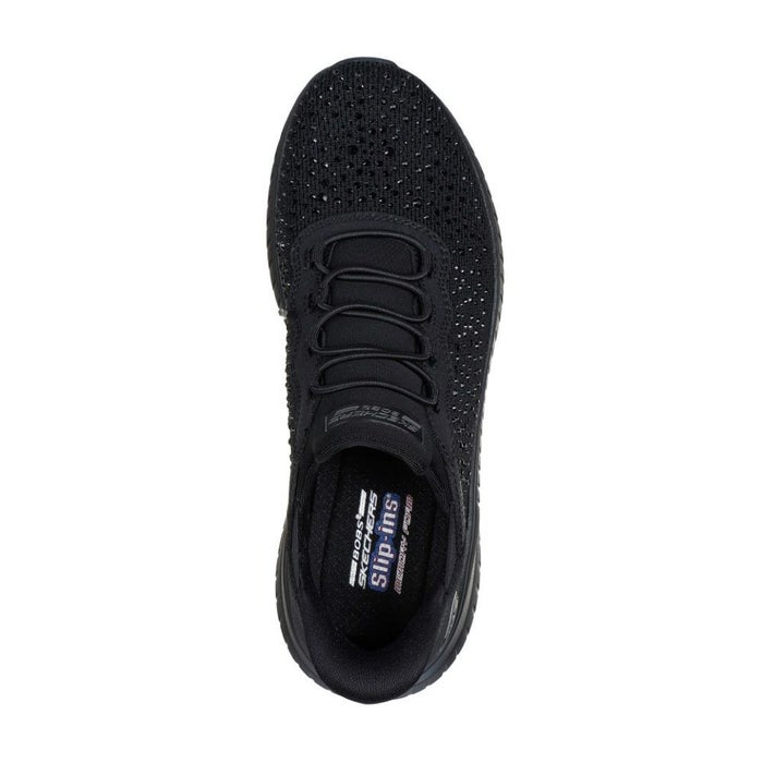 スケッチャーズ スリップインズ レディース スニーカー 靴 スリッポン クッション性 ノーマル幅 SKECHERS Slip-ins BOBSSQUAD ボブススクワッド カオス-デイリーグリッツ 117622 ブラック 黒