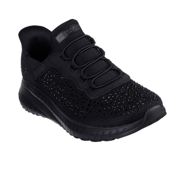 スケッチャーズ スリップインズ レディース スニーカー 靴 スリッポン クッション性 ノーマル幅 SKECHERS Slip-ins BOBSSQUAD ボブススクワッド カオス-デイリーグリッツ 117622 ブラック 黒