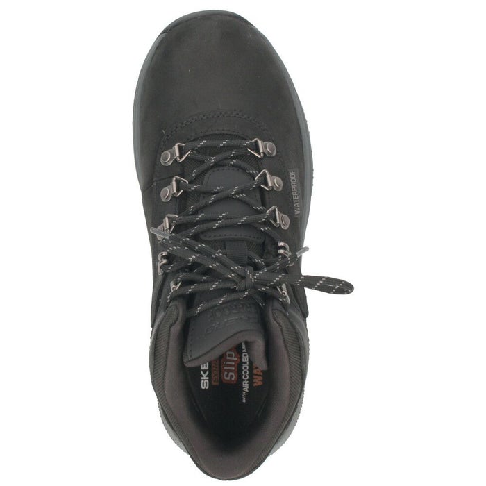 スケッチャーズ スリップインズ メンズ ブーツ 幅広 防水 防滑 ハイキングブーツ ミッドカット SKECHERS Slip-ins Relaxed Fit メロエ パイクマン 205285WW ブラック ブラウン エクストラワイド幅 5E相当 ハンズフリー