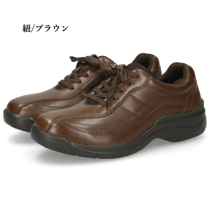 革靴 メンズ 本革 4E 幅広 スリッポン 紐 ウォーキングシューズ 黒 ブラック ブラウン 撥水加工 ファスナー付き ドクターアッシー DR8014 DR8015 Dr.ASSY