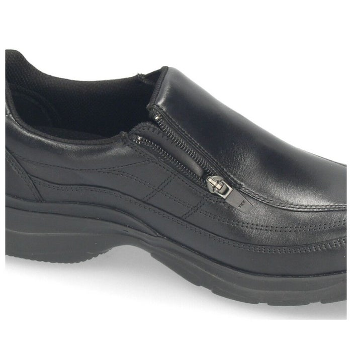 革靴 メンズ 本革 4E 幅広 スリッポン 紐 ウォーキングシューズ 黒 ブラック ブラウン 撥水加工 ファスナー付き ドクターアッシー DR8014 DR8015 Dr.ASSY