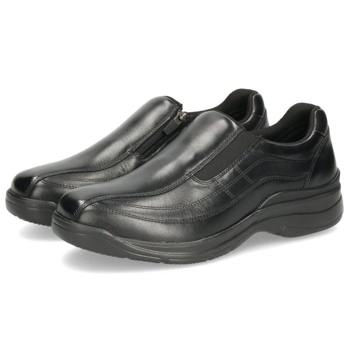 革靴 メンズ 本革 4E 幅広 スリッポン 紐 ウォーキングシューズ 黒 ブラック ブラウン 撥水加工 ファスナー付き ドクターアッシー DR8014 DR8015 Dr.ASSY