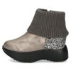 ブーツ レディース 厚底 グリッターリブニットインヒールショートブーツ 靴 ファスナー 防寒 黒 ブラックスエード スチール ムーム MUUM XJ304