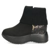 ブーツ レディース 厚底 グリッターリブニットインヒールショートブーツ 靴 ファスナー 防寒 黒 ブラックスエード スチール ムーム MUUM XJ304