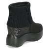 ブーツ レディース 厚底 グリッターリブニットインヒールショートブーツ 靴 ファスナー 防寒 黒 ブラックスエード スチール ムーム MUUM XJ304