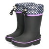 長靴 キッズ 男の子 女の子 レインブーツ 雨 雪 ロング丈 防寒 保温 防滑 柔らかい スノーブーツ 滑りにくい ブラック 黒 通園 通学 Parade パレード 56602