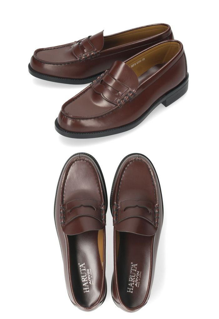 ローファー 学生 メンズ ハルタ HARUTA 29cm 30cm 黒 3E 通学 学生 靴 通勤 学生靴 ブラック クロ フォーマル 6550 紳士靴 コインローファー セレモニー 日本製 【サイズ交換OK】