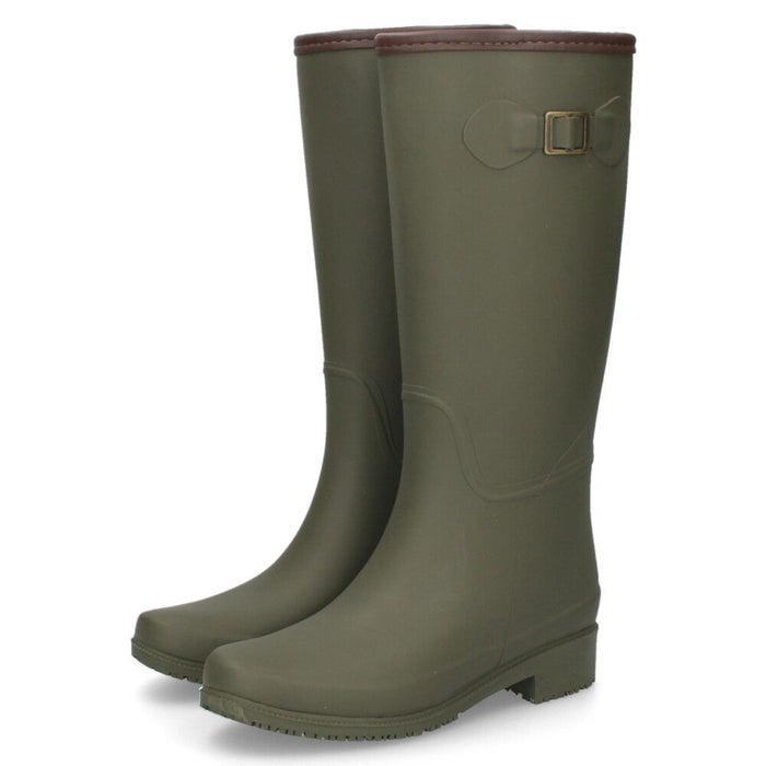 長靴 レディース 雪 おしゃれ レインブーツ 軽量 防寒 暖かい ロング ブーツ 防滑 靴 防水 ブラック カーキ 黒 パレード 52601 Parade