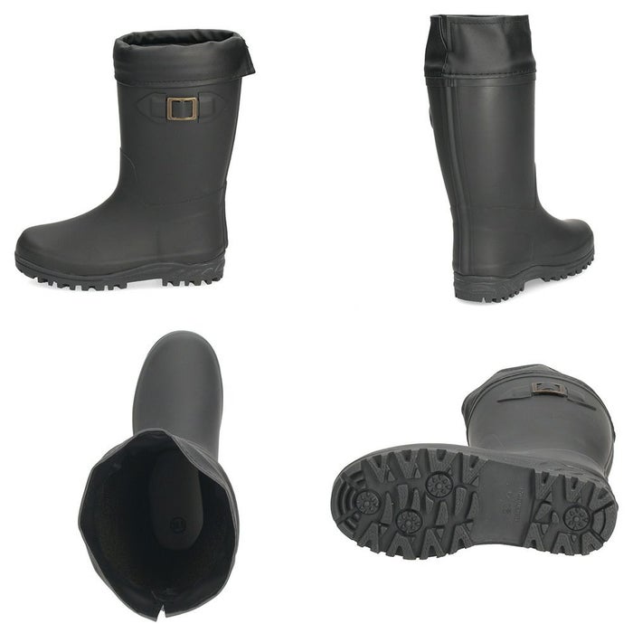 長靴 キッズ レインブーツ 靴 防滑 防寒 防水 雨靴 通学 折り返し可能 屈曲性 雪対応 男の子 女の子 ジュニア パレード56601 Parade ブラック ブラウン