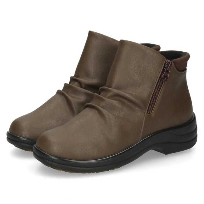 ショートブーツ レディース サイドジップ 防水 幅広 ゆったり 4E 雨 カジュアル 抗菌防臭加工 暖かい ブラック 黒 ブラウン 履きやすい パンジー 4691 Pansy