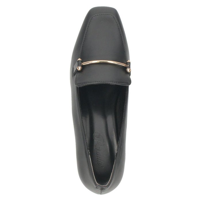 ローファー レディース パンプス スクエアトゥ ビット付き 歩きやすい 柔らか素材 オフィス 通勤 通学 カジュアル パレード 51106 Parade ブラック オーク