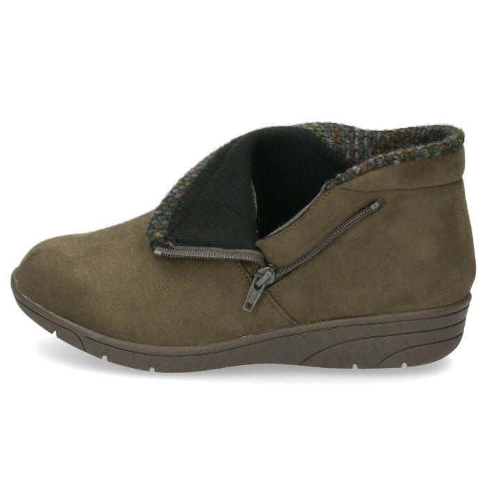 ショートブーツ レディース 防水 撥水 防滑 防寒 幅広 4E ゆったり アンクル丈 ブラック 黒 カーキ ブラウン サイドジップ PANSY パンジー PS1483