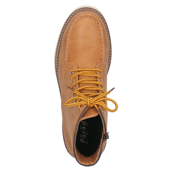 ブーツ メンズ 防水 防滑 黒 ハイカット 紐 レースアップ サイドジップ ブラック ブラウン 合皮 雨 雪 歩きやすい 滑りにくい パレード 4830 Parade