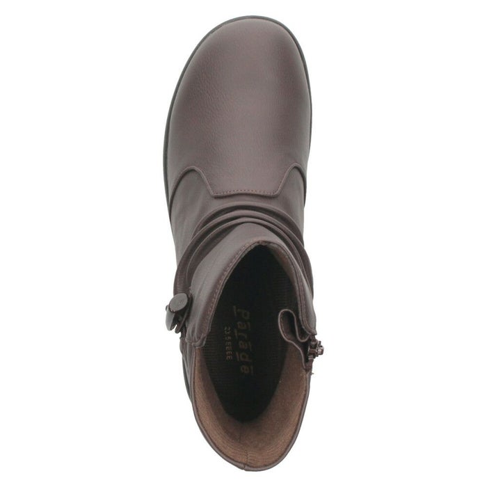 ショートブーツ レディース ブーツ 防水 防寒 幅広 4E ゆったり 黒 ブラック 晴雨兼用 履きやすい 柔らかい ローヒール Parade パレード 52907