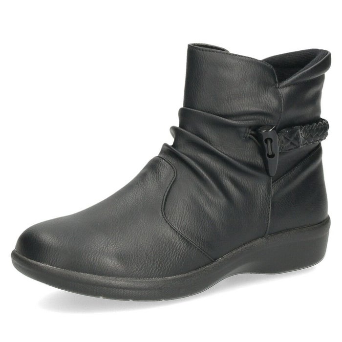 ショートブーツ レディース ブーツ 防水 防寒 幅広 4E ゆったり 黒 ブラック 晴雨兼用 履きやすい 柔らかい ローヒール Parade パレード 52907