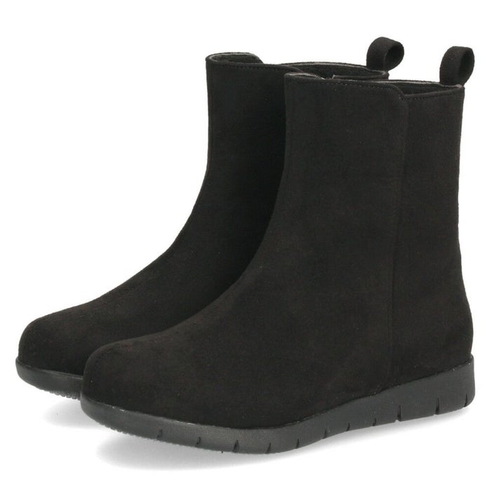 ショートブーツ レディース 暖かい 歩きやすい 柔らかい ブーツ 防水 幅広 3E ゆったり きれいめ 軽い 靴 黒 ブラック Parade パレード 52910