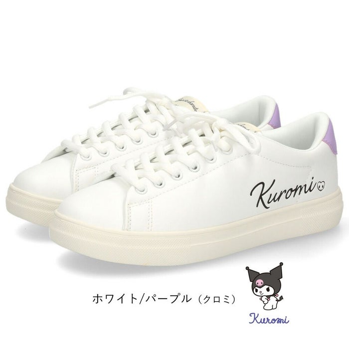 サンリオ スニーカー レディース 黒 白 軽量 ハローキティ マイメロディ シナモロール クロミ 通勤 通学 シューズ おしゃれ 靴 1501 サンリオキャラクターズ SANRIO CHARACTERS