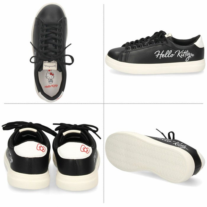 サンリオ スニーカー レディース 黒 白 軽量 ハローキティ マイメロディ シナモロール クロミ 通勤 通学 シューズ おしゃれ 靴 1501 サンリオキャラクターズ SANRIO CHARACTERS