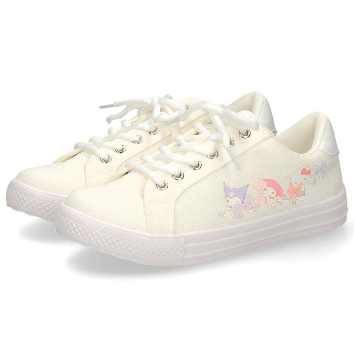 サンリオ スニーカー レディース 黒 白 軽量 ハローキティ マイメロディ シナモロール クロミ 通勤 通学 シューズ おしゃれ 靴 1504 サンリオキャラクターズ SANRIO CHARACTERS