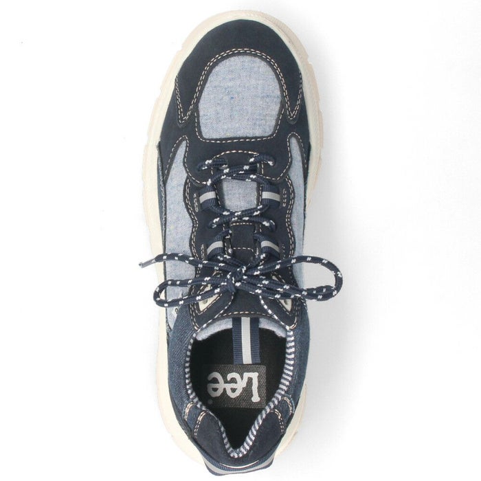 Lee スニーカー メンズ 靴 黒 ブラック 厚底 本革 レザー デニム 紐 歩きやすい カジュアル リー E86212