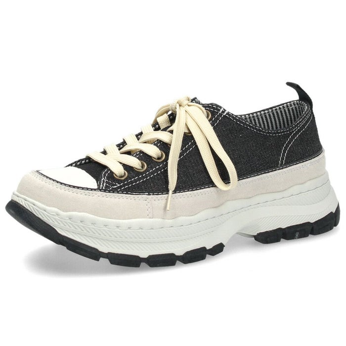 Lee スニーカー メンズ デニム 大人 厚底 カジュアル ボリュームソール 靴 紐靴 スエード カジュアルシューズ 黒 ブラック ネイビー リー E86217