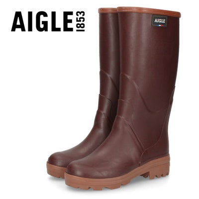 エーグル AIGLE リバティ コラボ レインブーツ 37 天然ラバー カーキ柄 