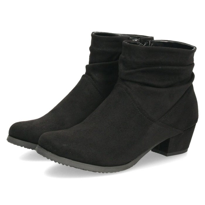 レディース ブーツ ショートブーツ 靴 防水 あったかい 吸湿発熱 ボア 防滑 サイドジッパー スエード 冬 黒 MUSE WINK 13171 ミューズウィンク