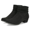 レディース ブーツ ショートブーツ 靴 防水 あったかい 吸湿発熱 ボア 防滑 サイドジッパー スエード 冬 黒 MUSE WINK 13171 ミューズウィンク