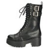 ヨースケ ブーツ 厚底レースアップブーツ 靴 レディース  YOSUKE 6310028 レースアップ サイドファスナー 防滑ソール 幅広 3E ブラック 黒