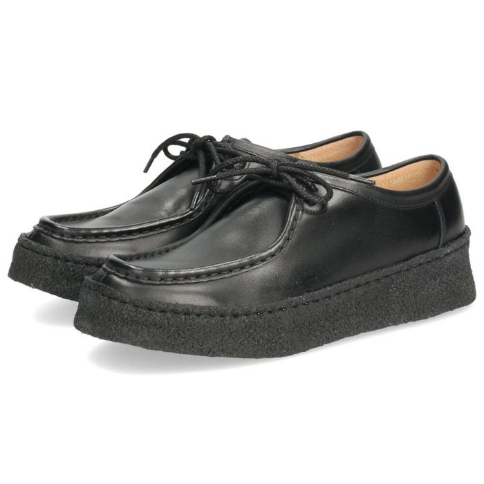 SAYA サヤ レディース チロリアンシューズ 本革 レザー スエード 厚底 クレープソール カジュアル レースアップ ブラック 黒 グレージュ 51277