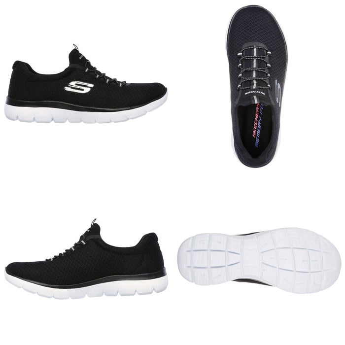スケッチャーズ レディース スリッポン スニーカー 靴 サミッツ SKECHERS Summits 12980 軽量 ノーマル幅 ひもゴム メモリーフォームインソール