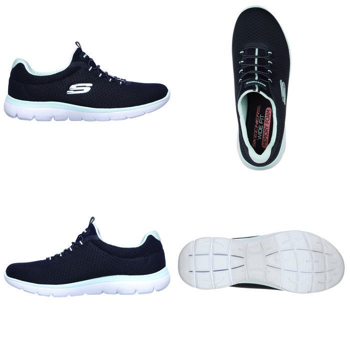 スケッチャーズ レディース スリッポン スニーカー 靴 サミッツ SKECHERS Summits 12980 軽量 ノーマル幅 ひもゴム メモリーフォームインソール