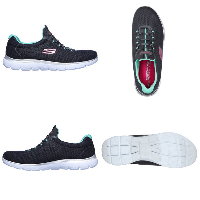 スケッチャーズ レディース スリッポン スニーカー 靴 サミッツ SKECHERS Summits 12980 軽量 ノーマル幅 ひもゴム メモリーフォームインソール