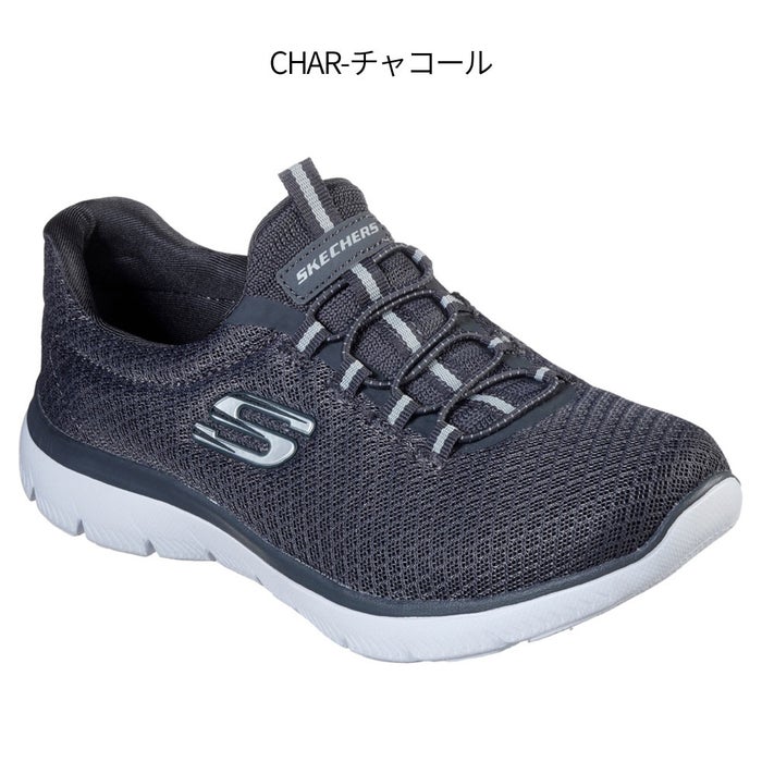 スケッチャーズ レディース スリッポン スニーカー 靴 サミッツ SKECHERS Summits 12980 軽量 ノーマル幅 ひもゴム メモリーフォームインソール