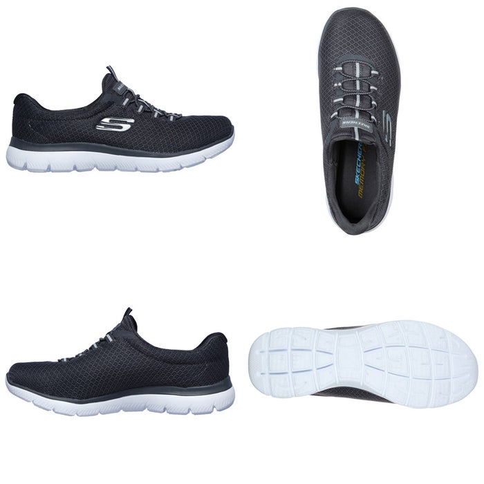 スケッチャーズ レディース スリッポン スニーカー 靴 サミッツ SKECHERS Summits 12980 軽量 ノーマル幅 ひもゴム メモリーフォームインソール