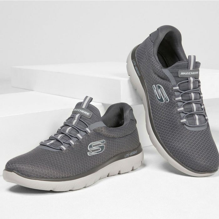 スケッチャーズ メンズ サミッツ スニーカー スリッポン 黒 ブラック ネイビー ノーマル幅 靴 ゴム紐 SKECHERS SUMMITS 52811 