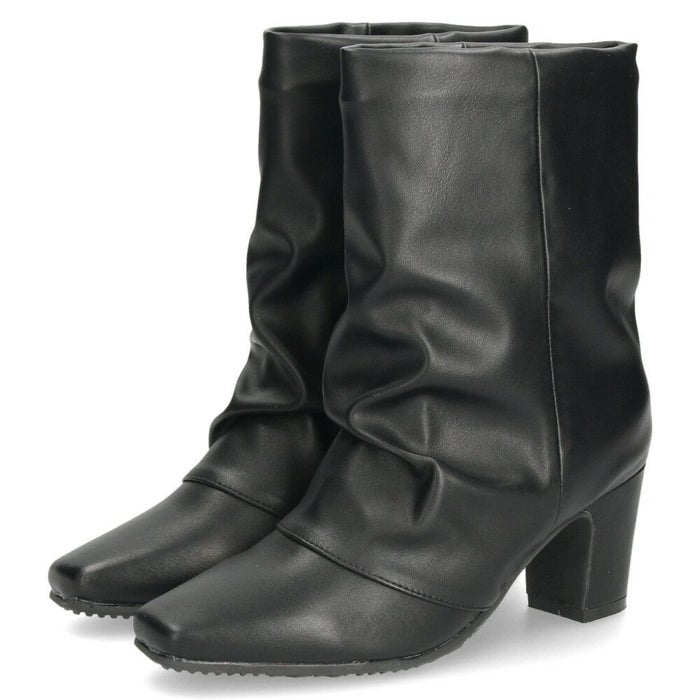 レディース ブーツ ミドルブーツ 靴 ルーズシルエット チャンキーヒール 冬 ブラック グレー あったか MUSE WINK 2517 ミューズウィンク