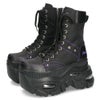 ヨースケ 厚底ハイカットスニーカー レースアップ サイドファスナー 靴 レディース YOSUKE 4460114 幅広 3E ブラック 黒 ブーツ 厚底ブーツ