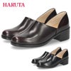 ヒールアップスポックシューズ レディース ハルタ HARUTA 476 靴 革靴 黒 茶 クロ 3E スポックシューズ 太ヒール スタイルアップ 日本製