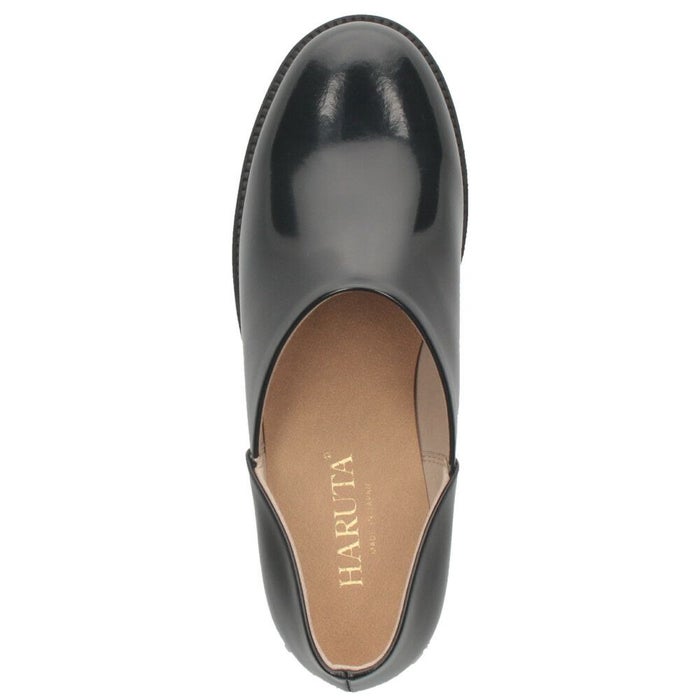 ヒールアップスポックシューズ レディース ハルタ HARUTA 476 靴 革靴 黒 クロ ブラック 3E スポックシューズ 太ヒール スタイルアップ 日本製