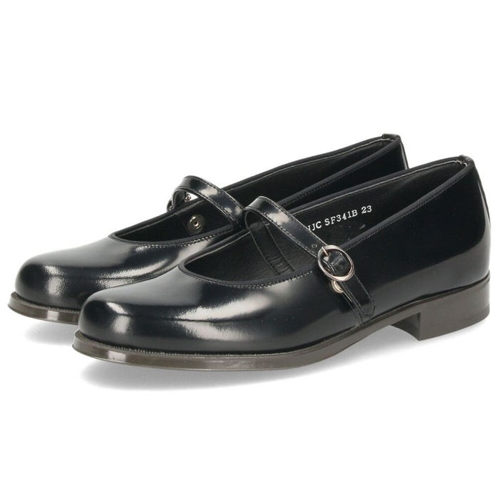 HARUTA ハルタ ワンストラップシューズ 靴 レディース パンプス ストラップ 太ヒール 歩きやすい 本革 日本製 黒 茶 ブラック ダークブラウン SF341B