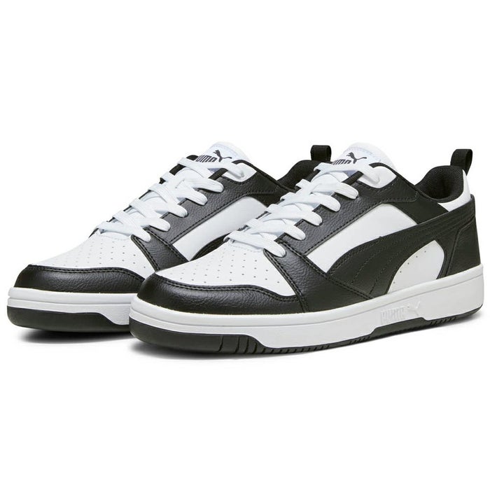 プーマ スニーカー メンズ リバウンド V6 ロウ ブラック ホワイト 黒 白 ローカット 靴 シューズ 歩きやすい PUMA Rebound V6 Low 392328