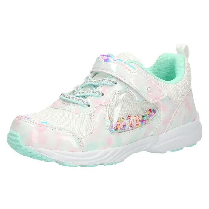 スニーカー 女の子 キッズ 子供靴 幅広 3E 軽量 屈曲ソール 通気性 マジックテープ 通園 通学 かわいい リボン付き Parade パレード 56203