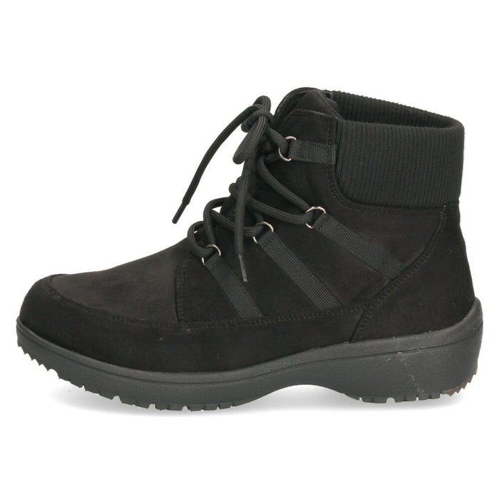 ショートブーツ レディース レースアップブーツ リブニット あったか 5E 幅広 防滑 防水 軽量 屈曲 柔らかい 安定歩行 ゆったり WilsonLee ウィルソンリー 8882