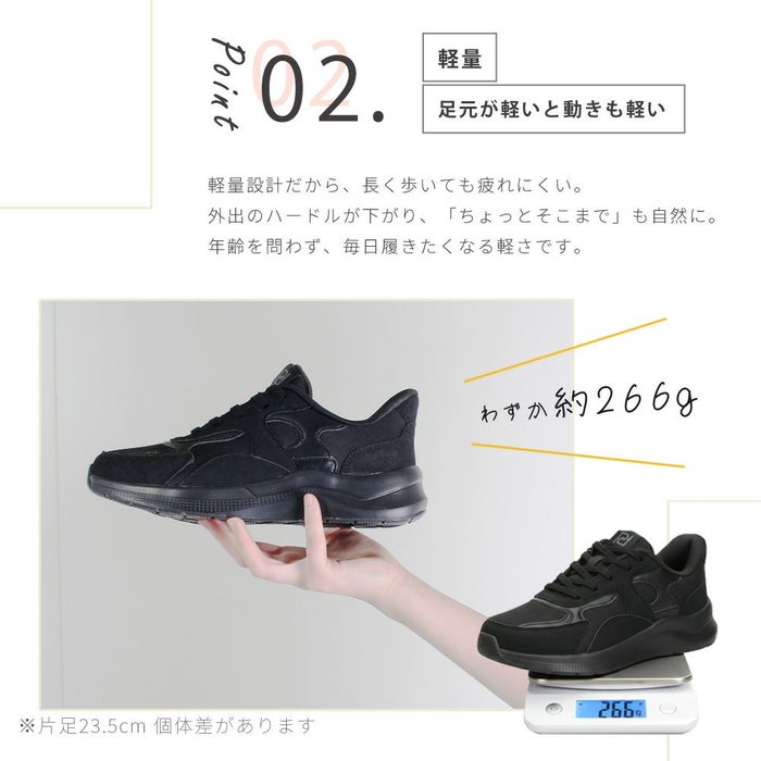 手を使わずに履ける 靴 レディース スニーカー ハンズフリー スリッポン 履きやすい 歩きやすい 軽量 軽い 防水 ゴム紐 ブラック 通勤 通学 楽すぽっ パレード Parade 51709