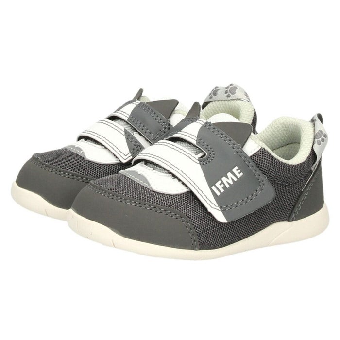 イフミー ベビーシューズ キッズ ねこちゃん スニーカー ベルクロ ワンベルト 子ども靴 履きやすい ベージュ ホワイト グレー IFME 20-5305 屈曲性 グリップ性 軽量 抗菌防臭