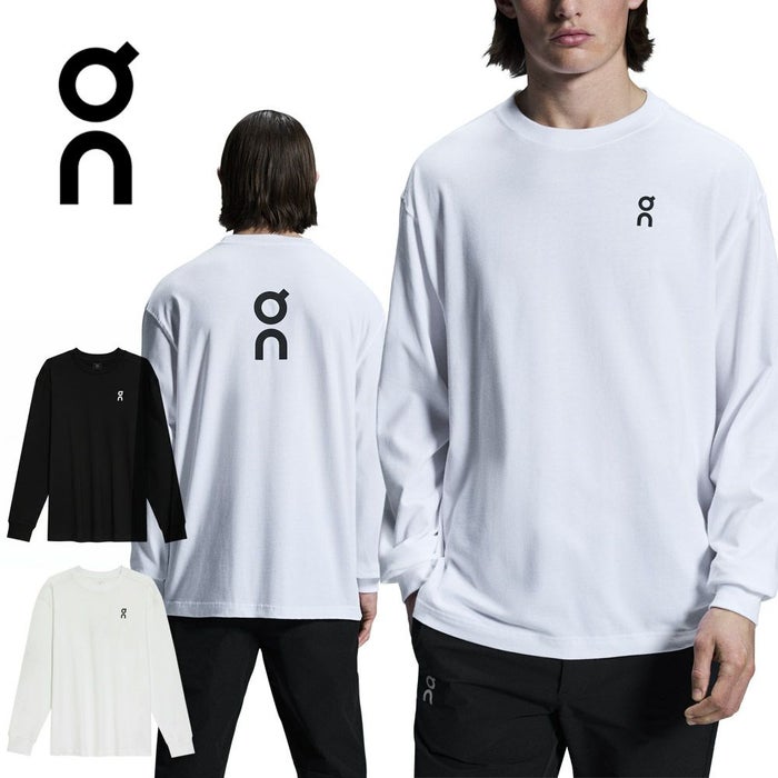 ON Club Long-T クラブロングT 120069 White 120553 Black メンズ Tシャツ 長袖 ロンT カジュアル タウンユース デイリーユース ウェア アパレル トップス ロゴT