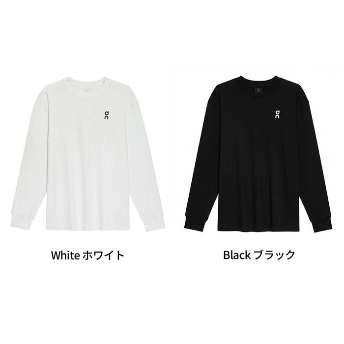 ON Club Long-T クラブロングT 120069 White 120553 Black メンズ Tシャツ 長袖 ロンT カジュアル タウンユース デイリーユース ウェア アパレル トップス ロゴT