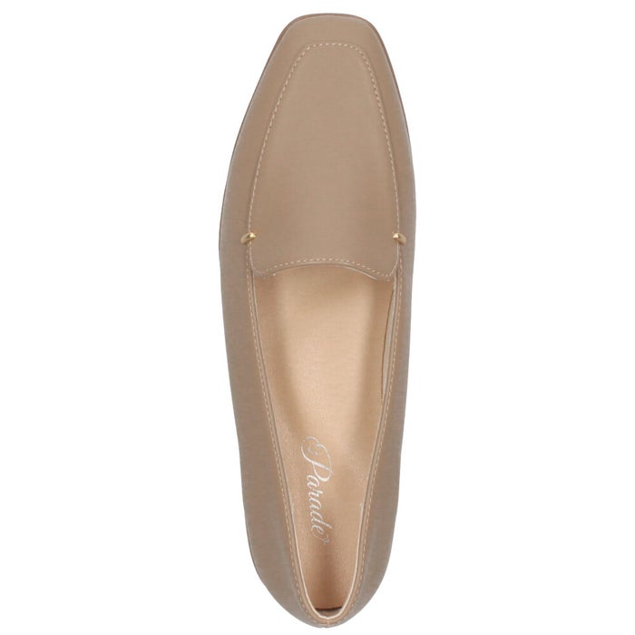 レディース パンプス ビット付き フラットパンプス 靴 柔らか 軽量 屈曲性 ゆったり 3E ブラック アイボリー オーク ふかふかクッション Parade パレード 51116