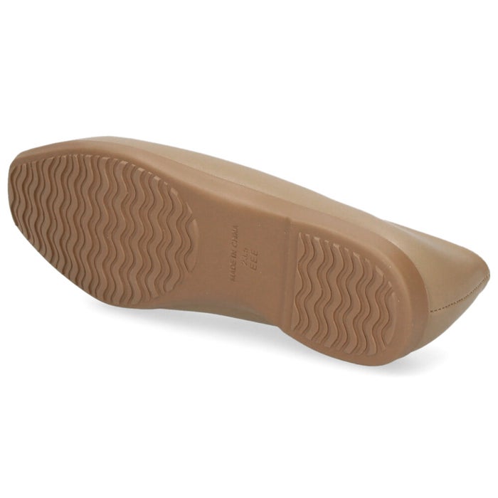 レディース パンプス ビット付き フラットパンプス 靴 柔らか 軽量 屈曲性 ゆったり 3E ブラック アイボリー オーク ふかふかクッション Parade パレード 51116